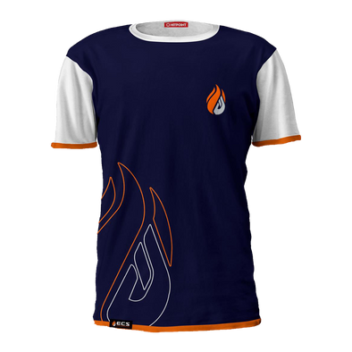 ECS Navy & White Flame Tee - FACEIT Global Store